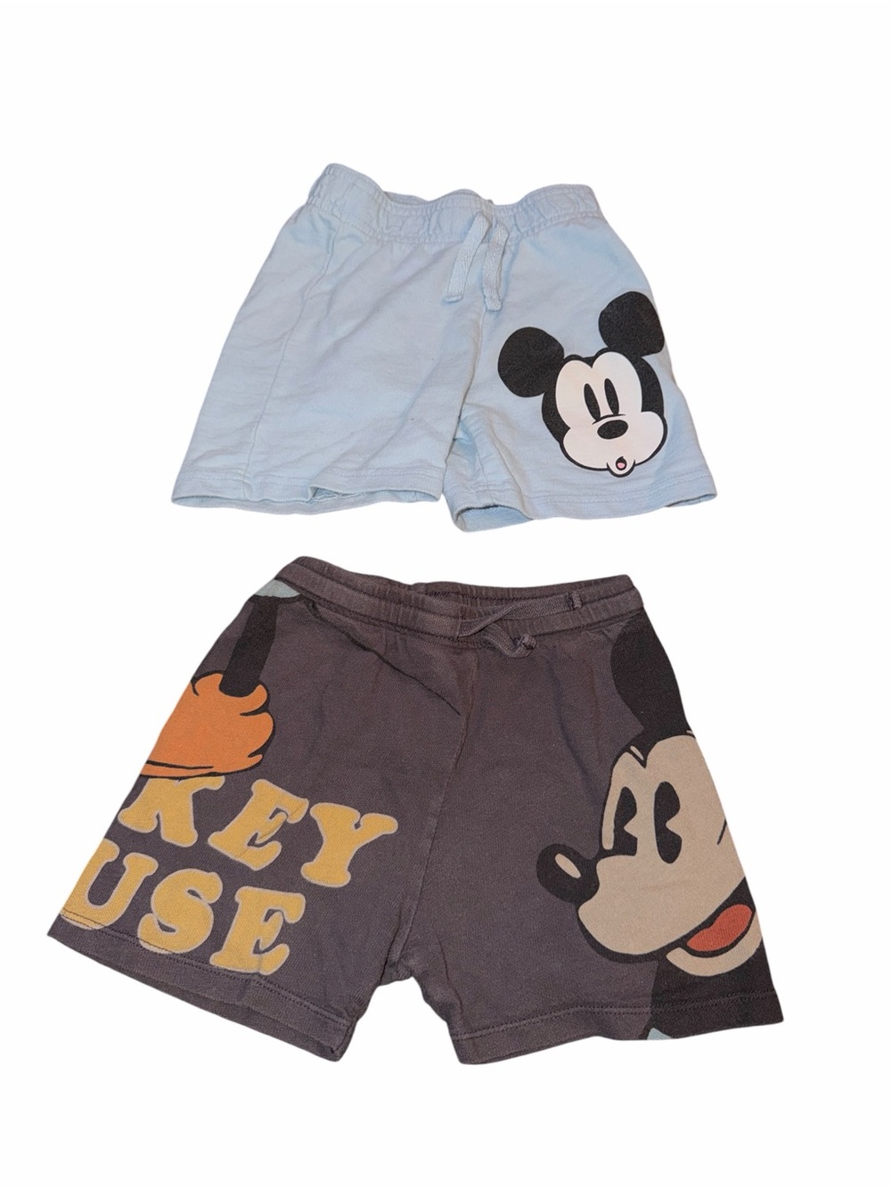 Disney Mickey Mouse Short Set - Light Blue & Dark Gray with Yellow Accents